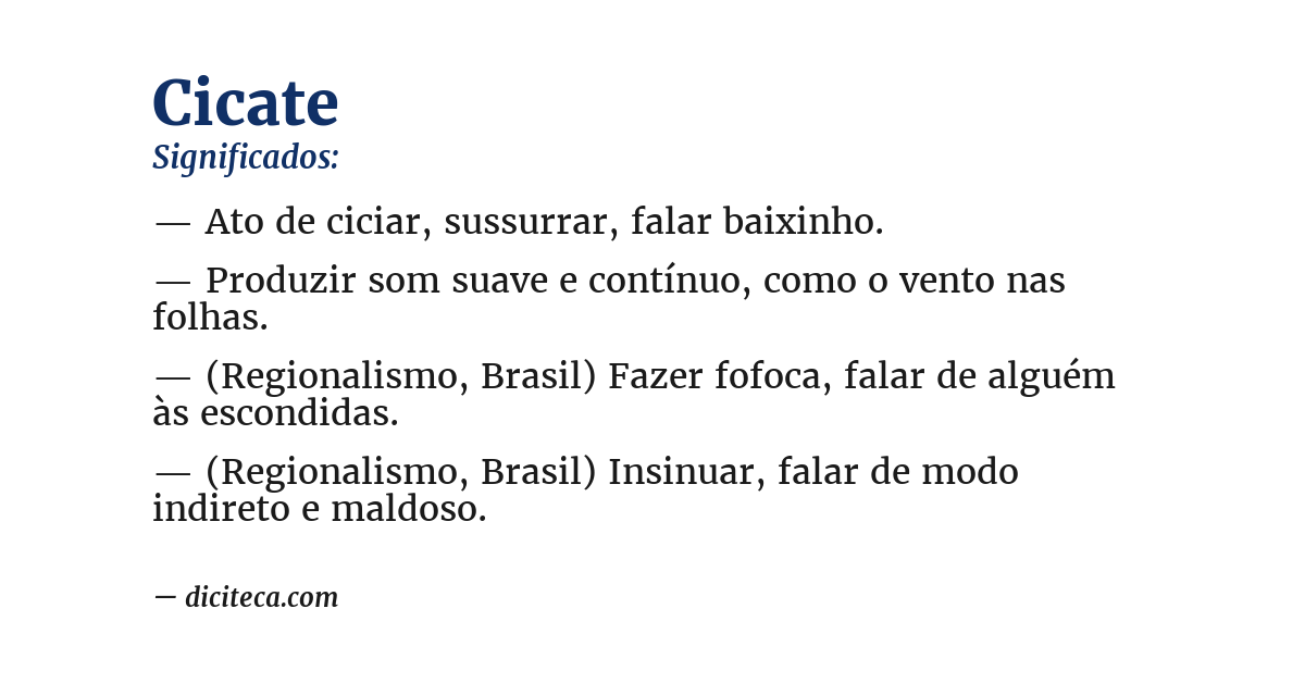 Significado de cicate