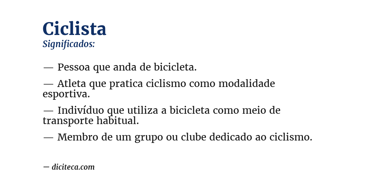 Significado de ciclista