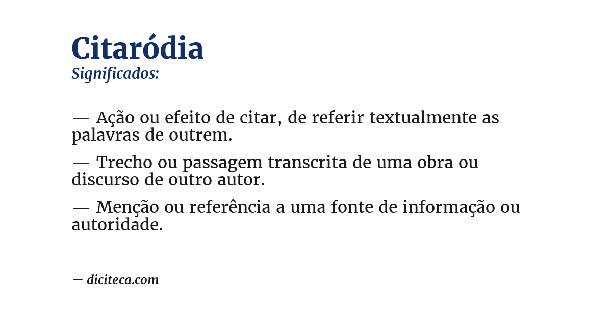 Significado de citaródia