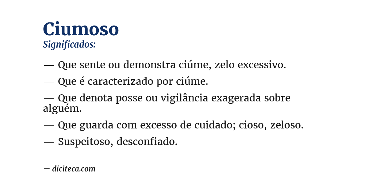 Significado de ciumoso