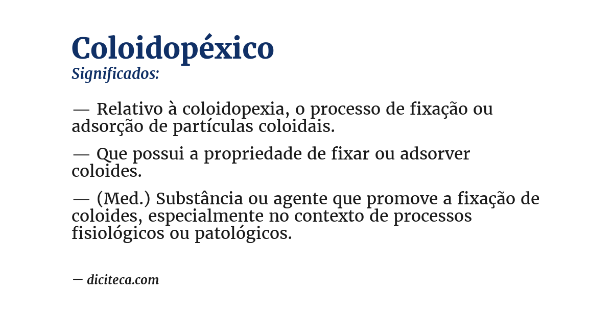 Significado de coloidopéxico