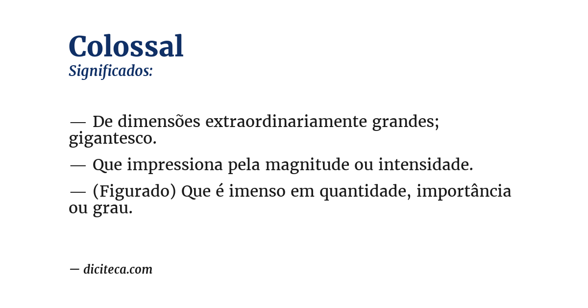 Significado de colossal