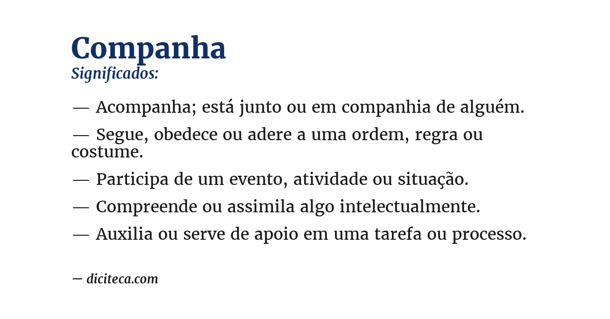 Significado de companha