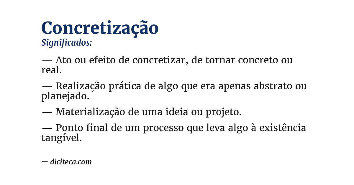 Significado de concretização
