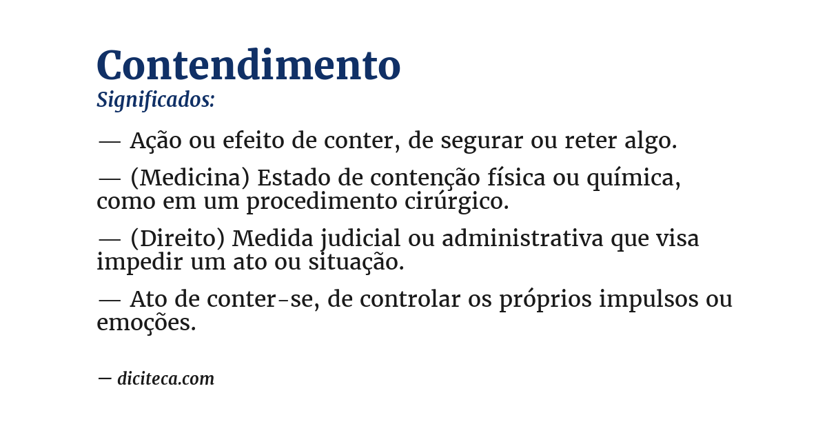 Significado de contendimento