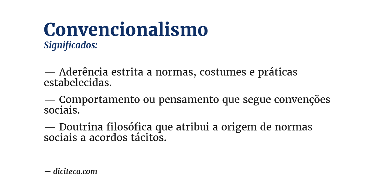 Significado de convencionalismo
