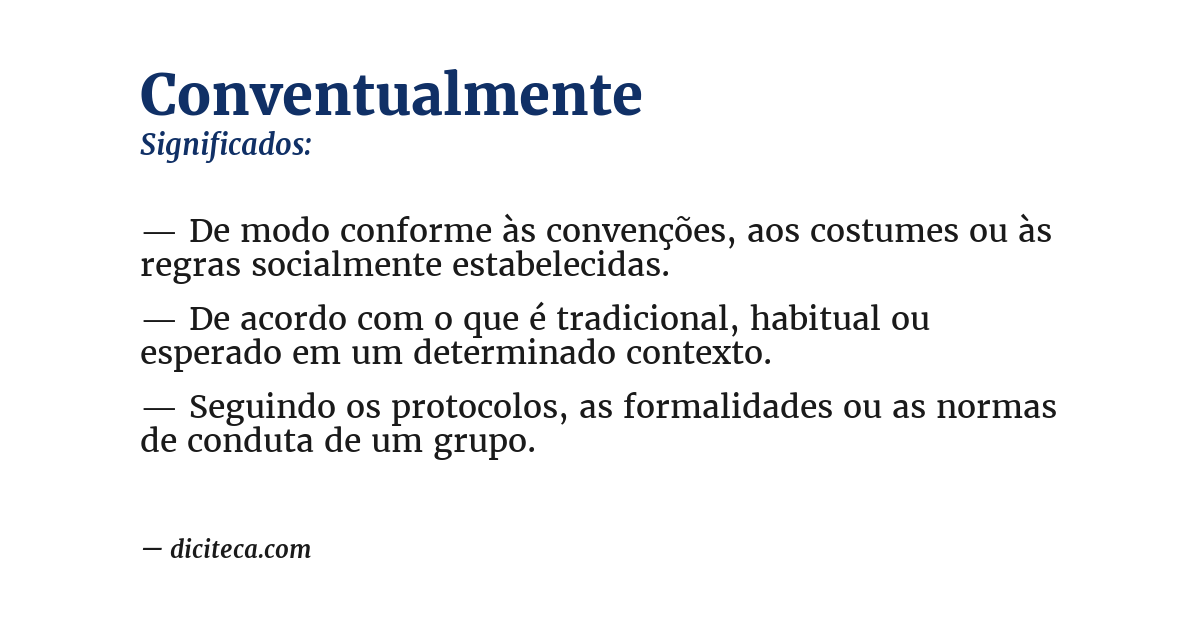 Significado de conventualmente
