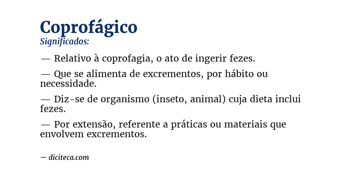 Significado de coprofágico