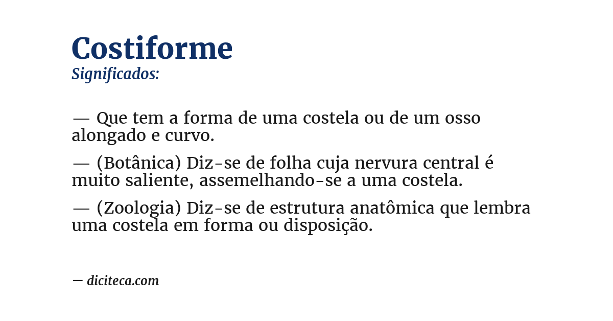 Significado de costiforme
