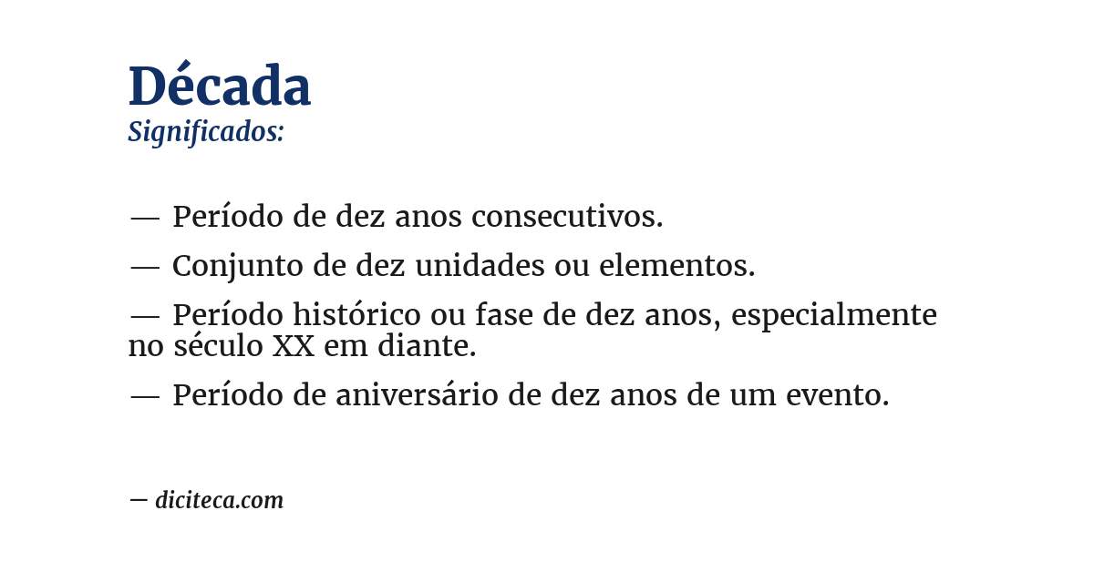Significado de década