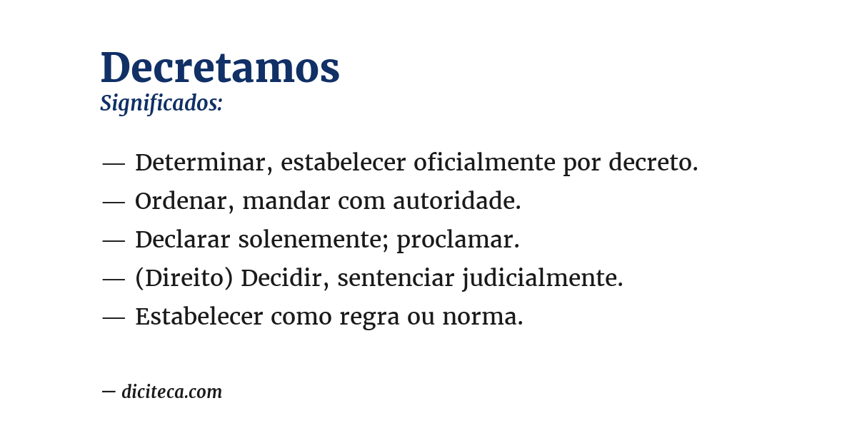Significado de decretamos
