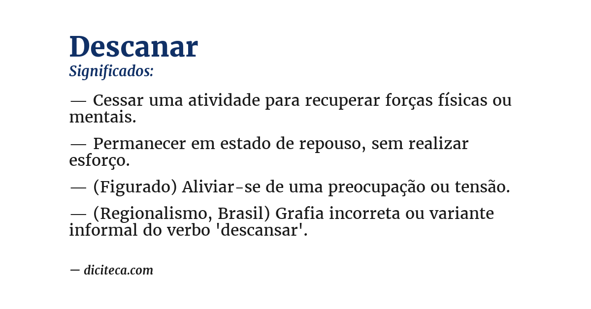 Significado de descanar