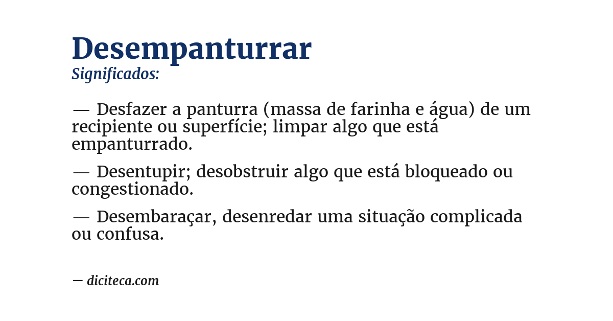 Significado de desempanturrar