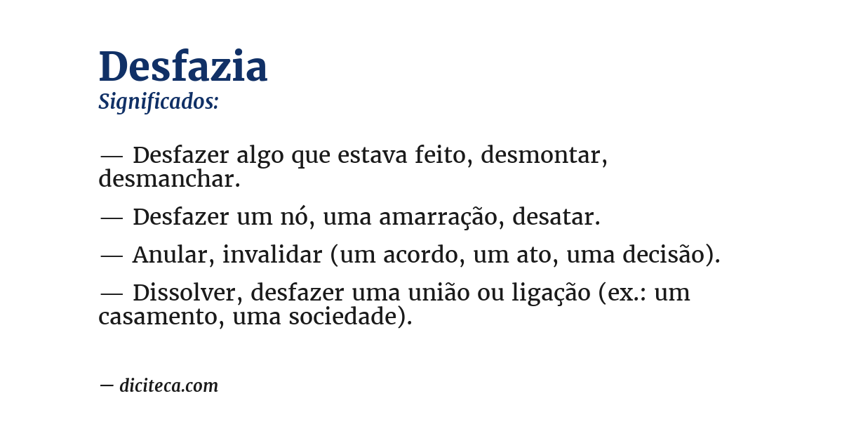 Significado de desfazia