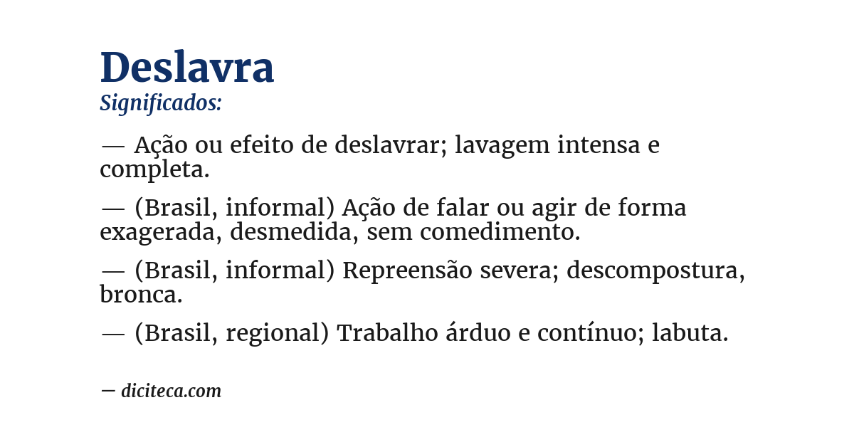 Significado de deslavra