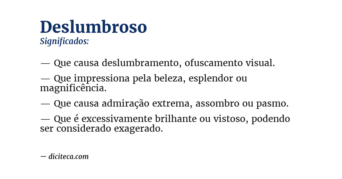 Significado de deslumbroso