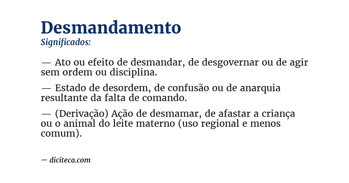 Significado de desmandamento