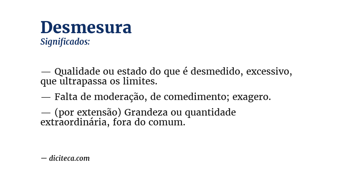 Significado de desmesura