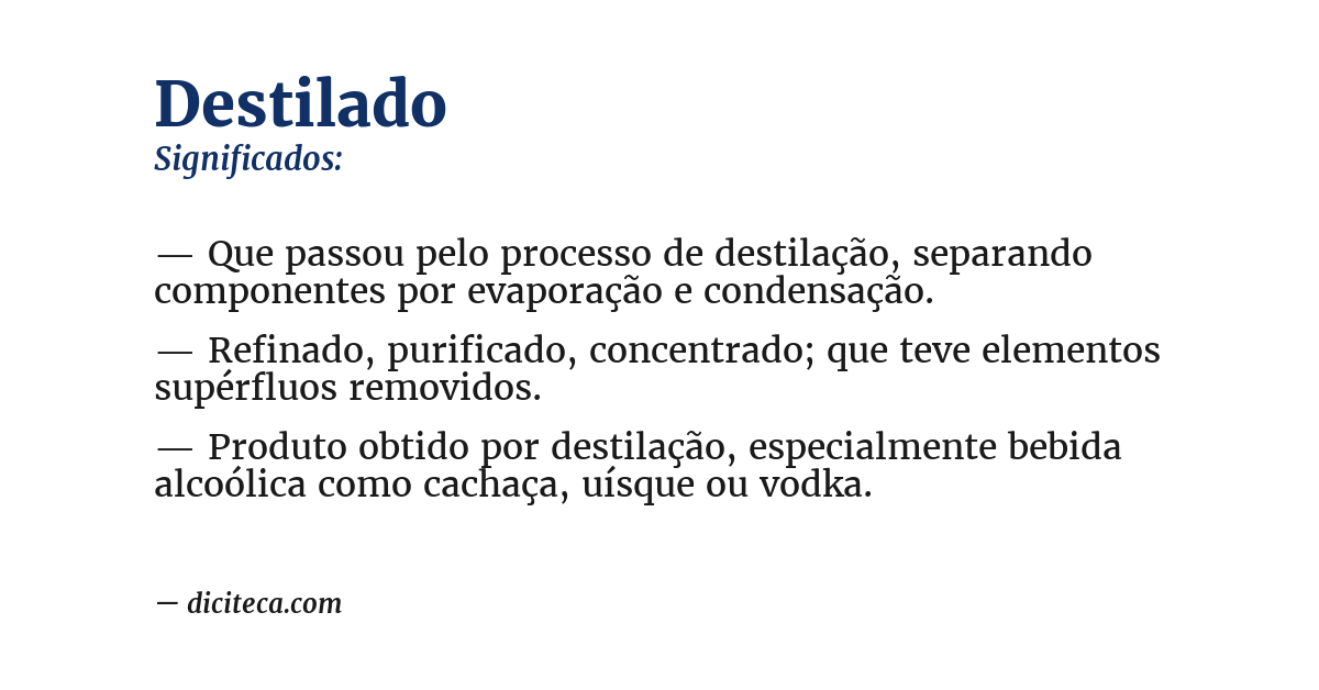 Significado de destilado