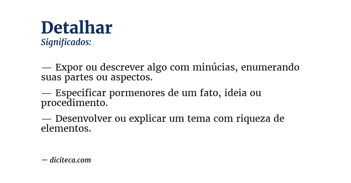 Significado de detalhar