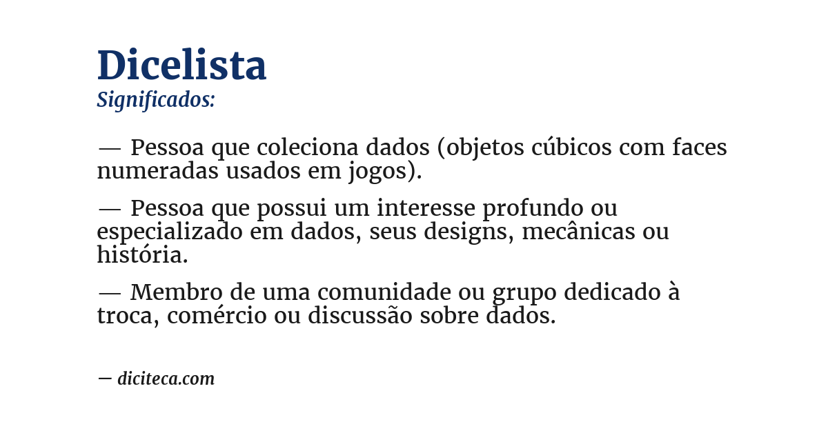 Significado de dicelista