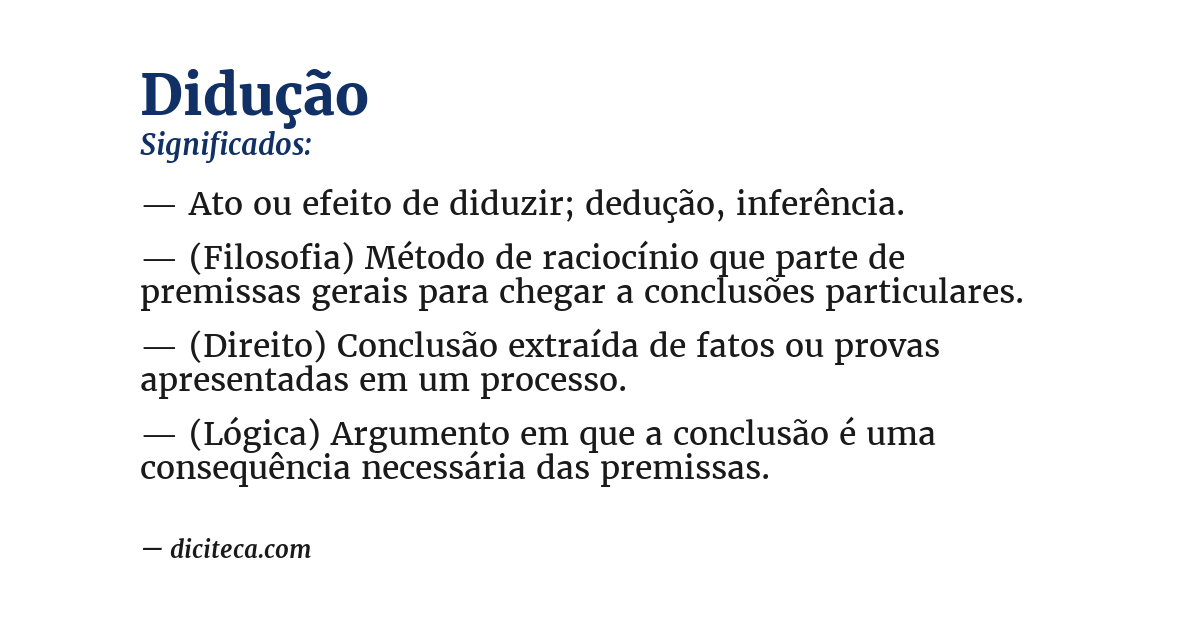 Significado de didução