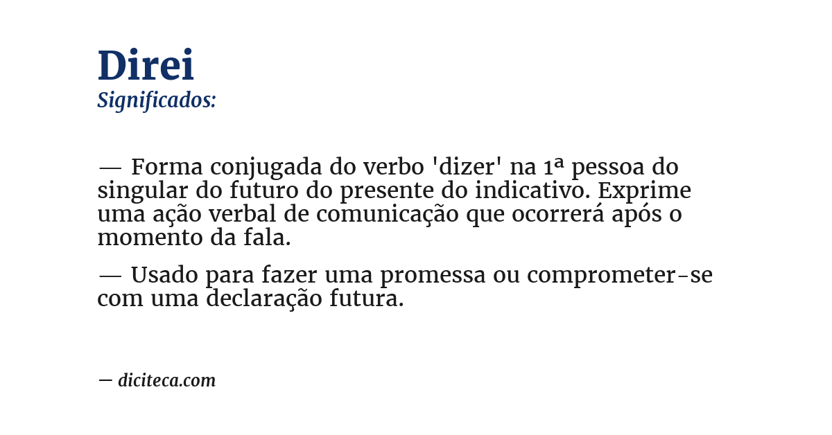 Significado de direi