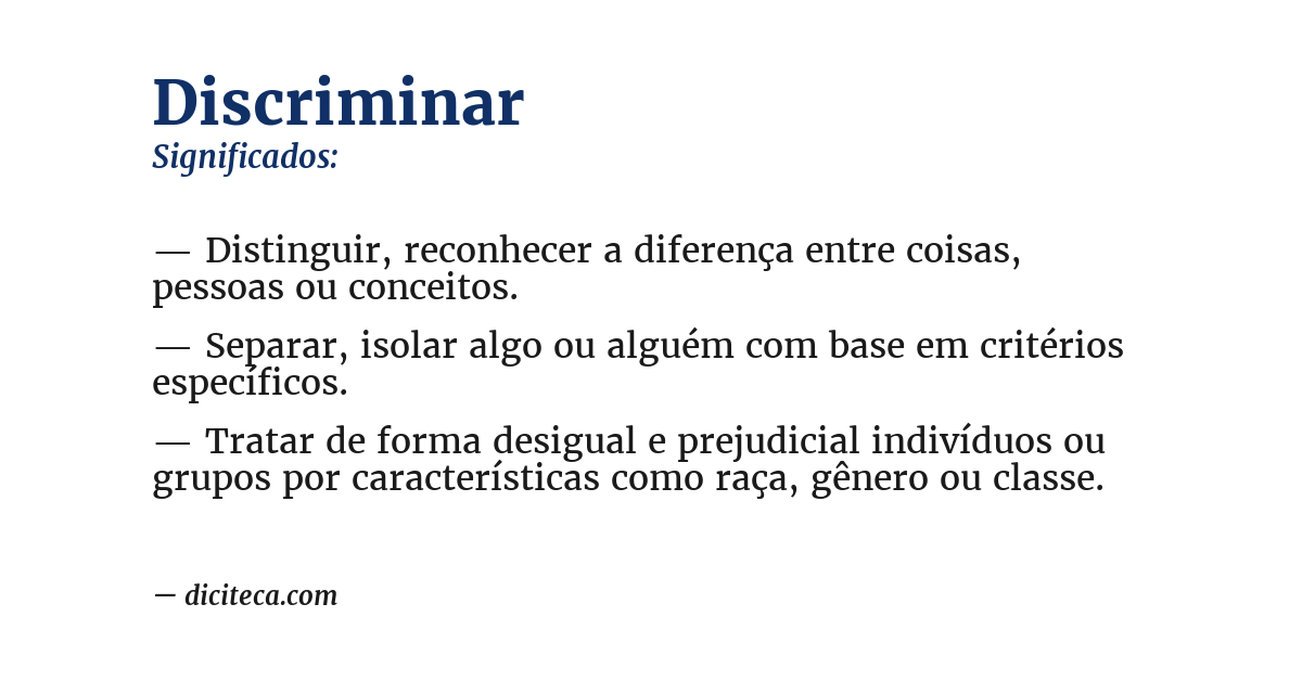 Significado de discriminar