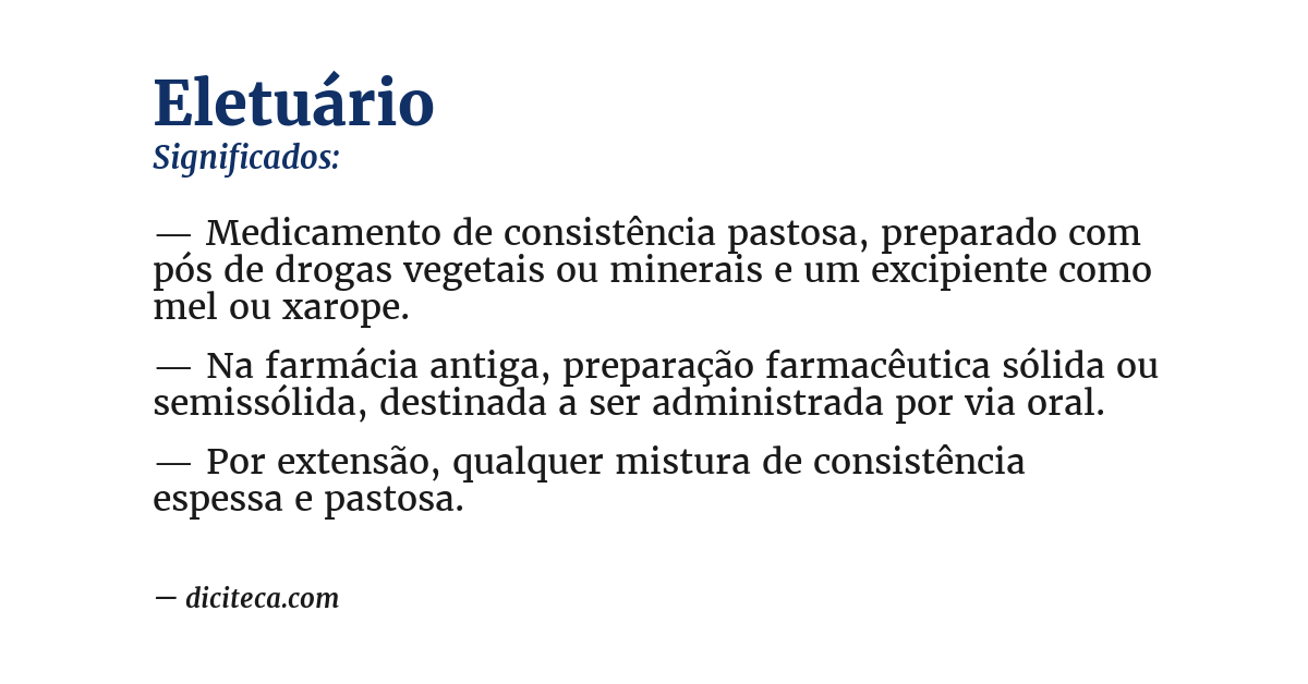 Significado de eletuário