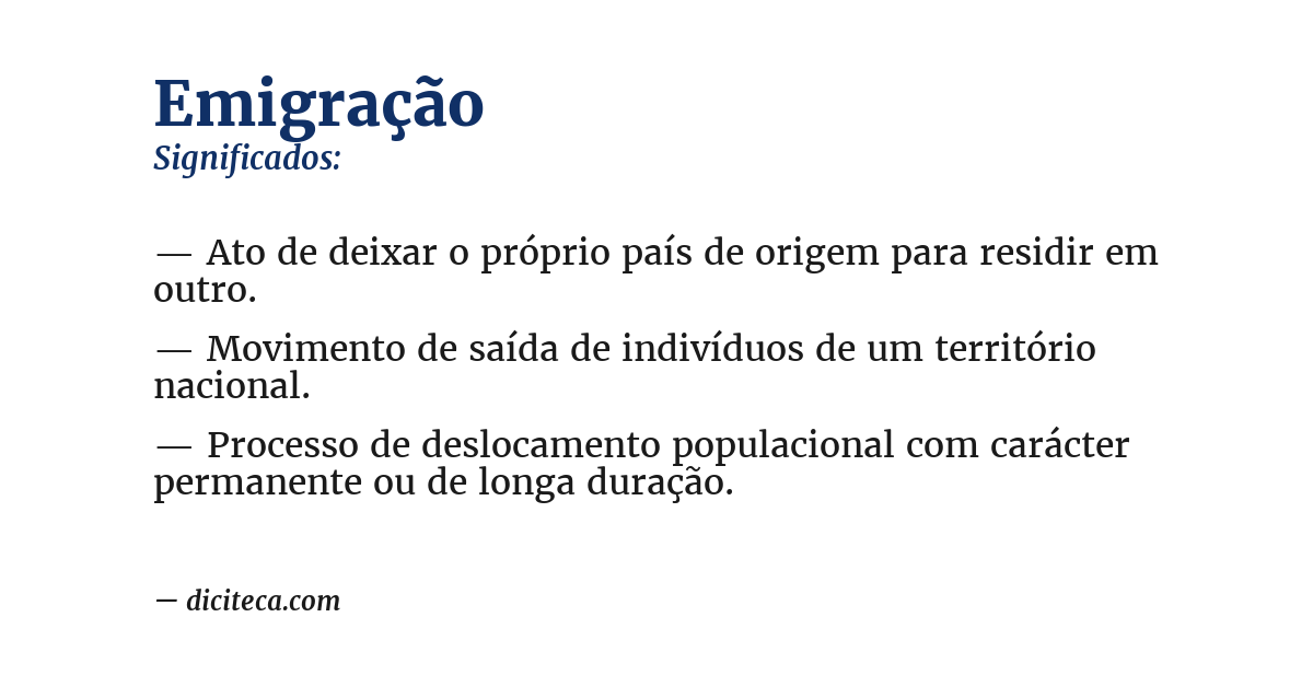 Significado de emigração
