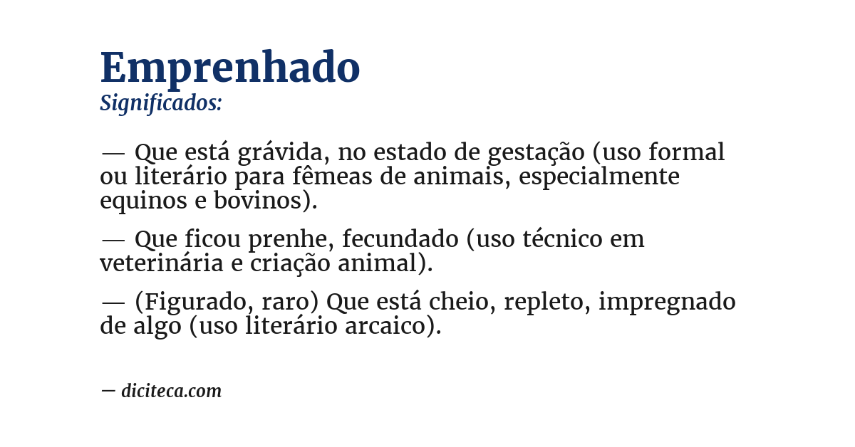 Significado de emprenhado