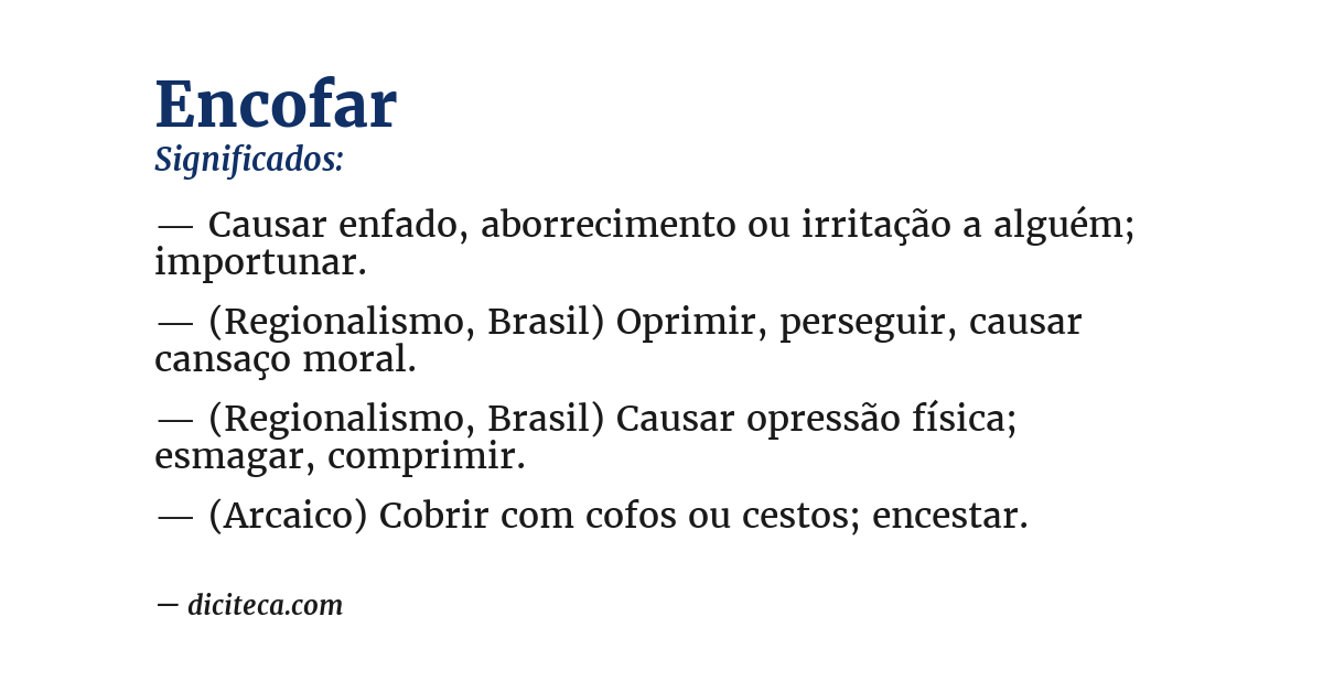 Significado de encofar