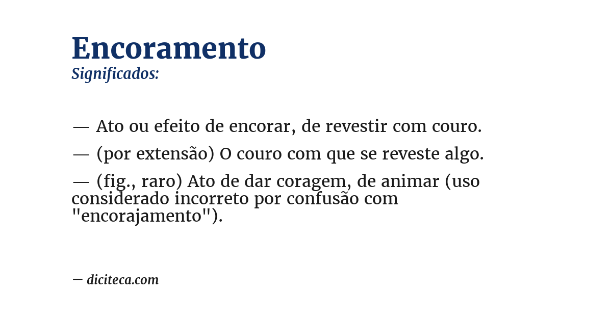 Significado de encoramento