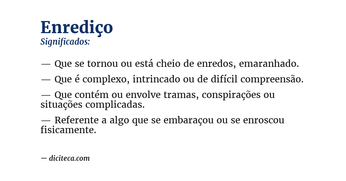 Significado de enrediço