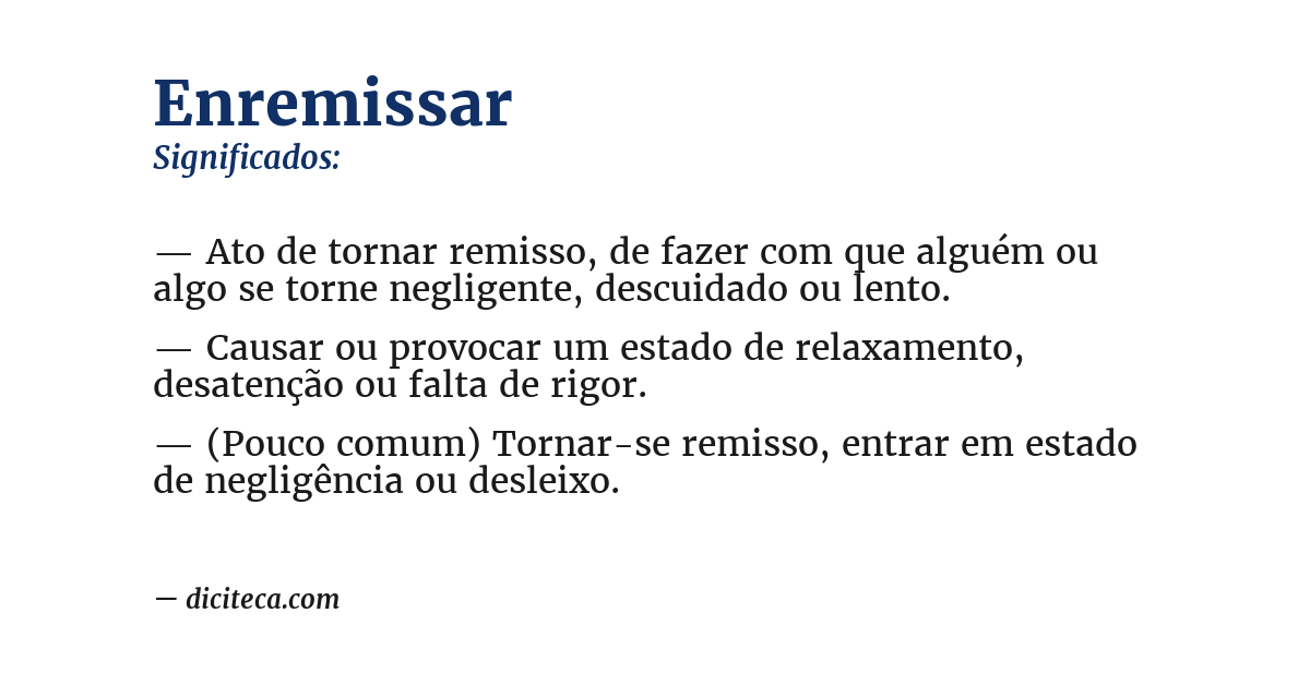 Significado de enremissar