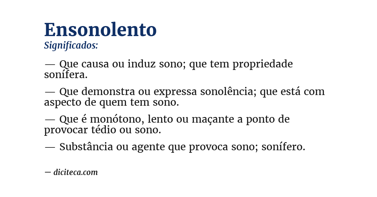 Significado de ensonolento