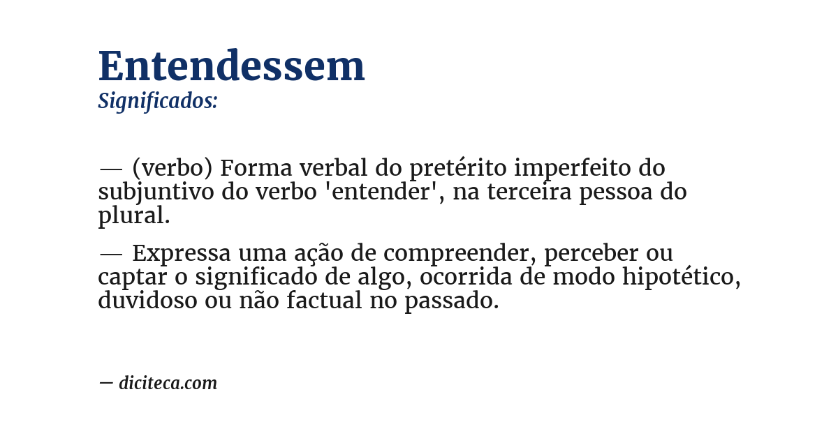 Significado de entendessem