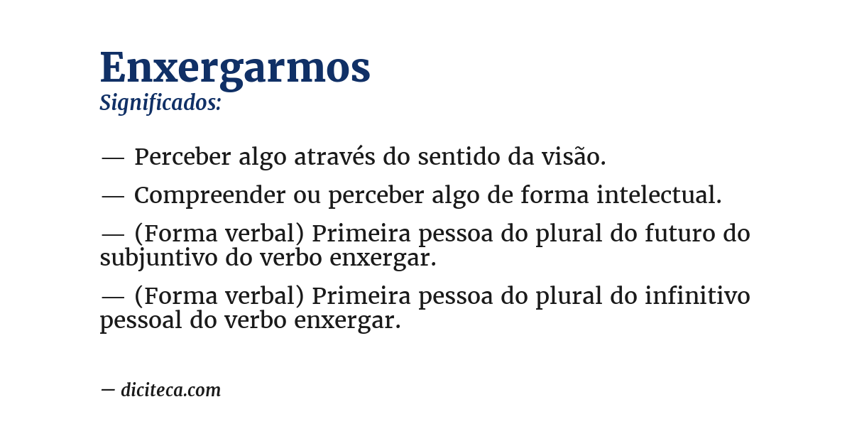 Significado de enxergarmos