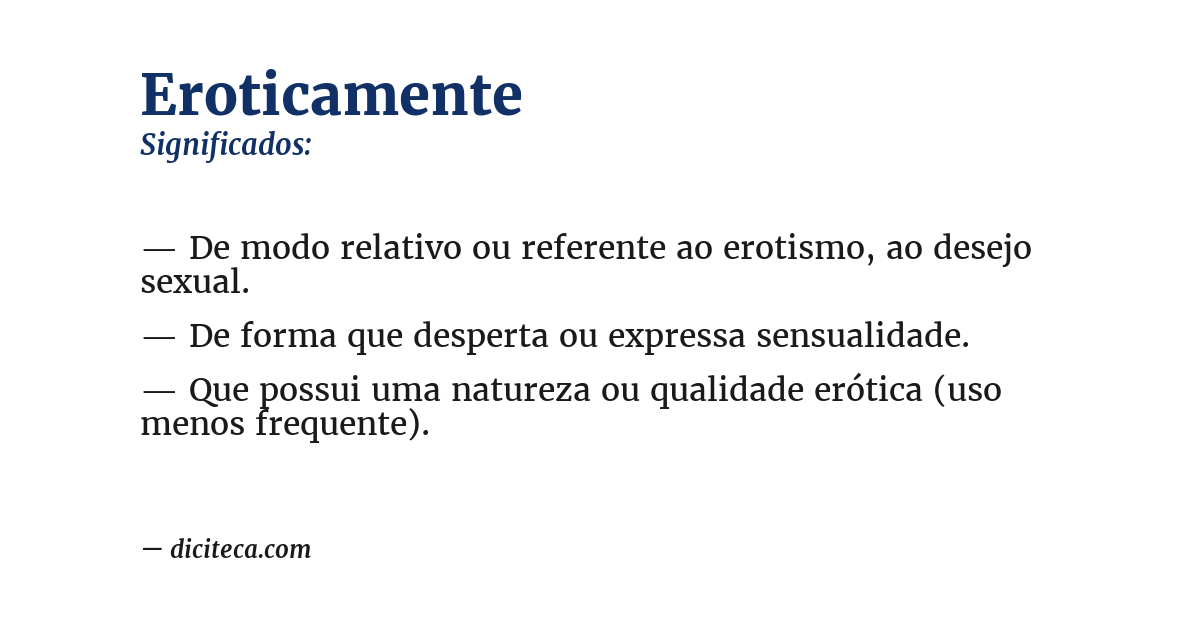 Significado de eroticamente