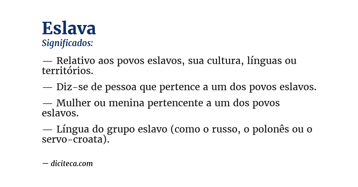 Significado de eslava
