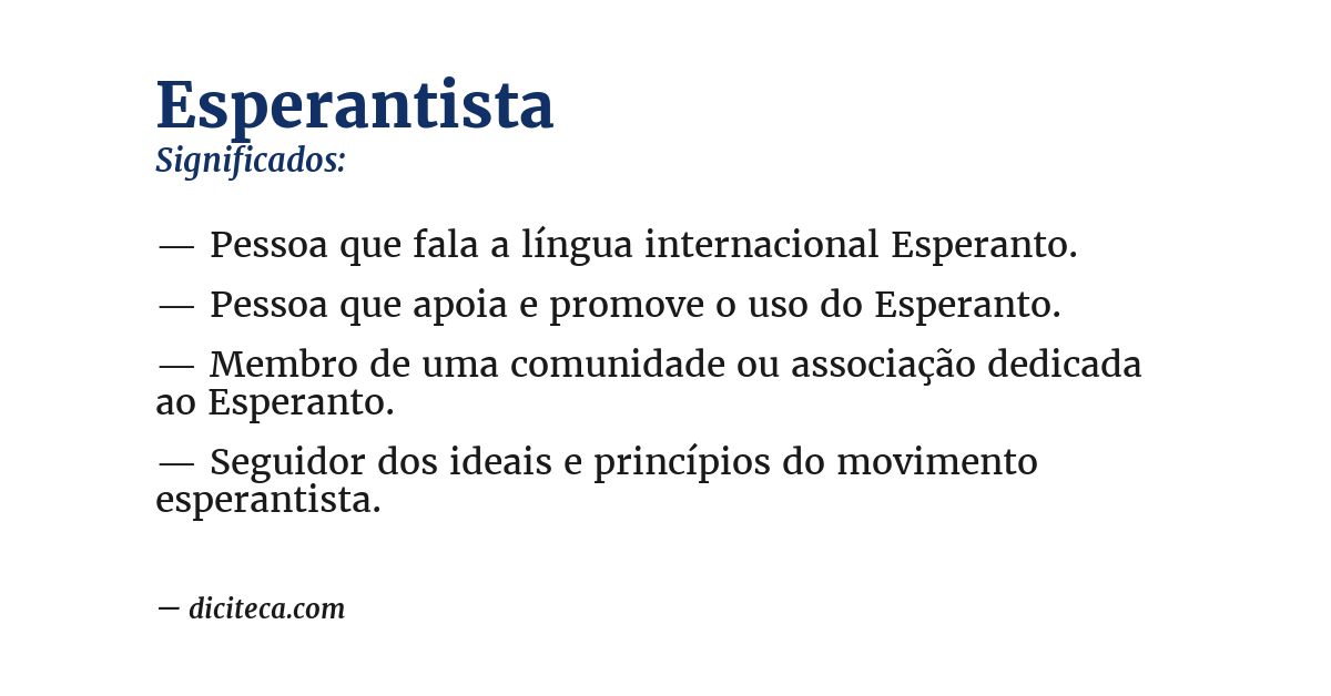 Significado de esperantista