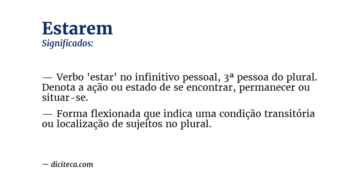 Significado de estarem