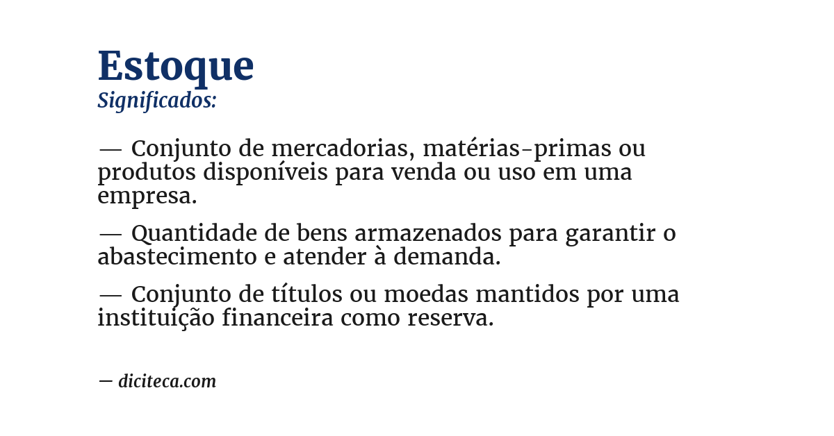 Significado de estoque