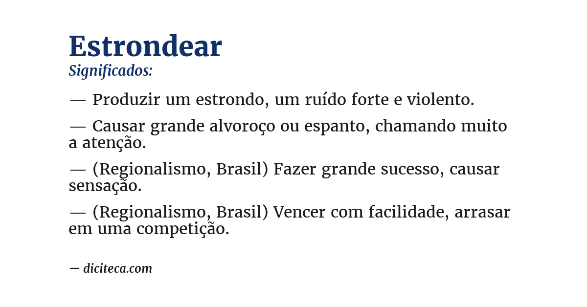 Significado de estrondear