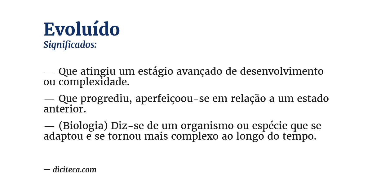 Significado de evoluído