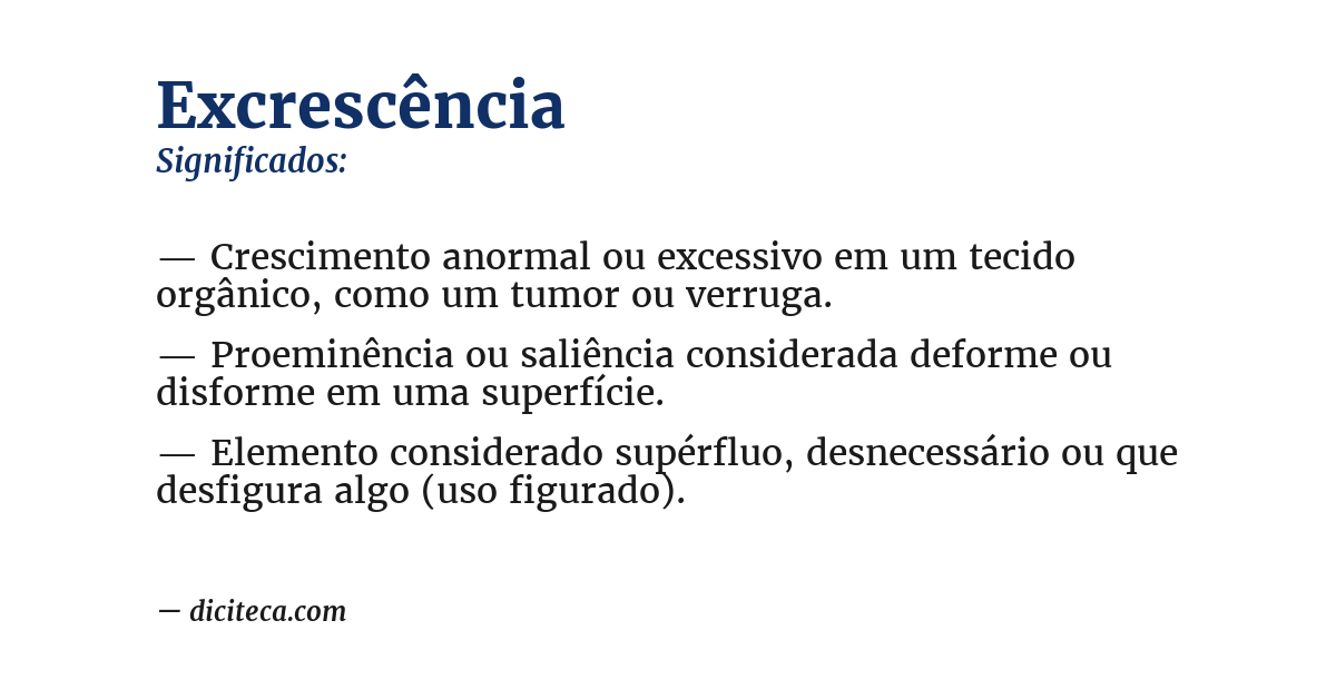 Significado de excrescência