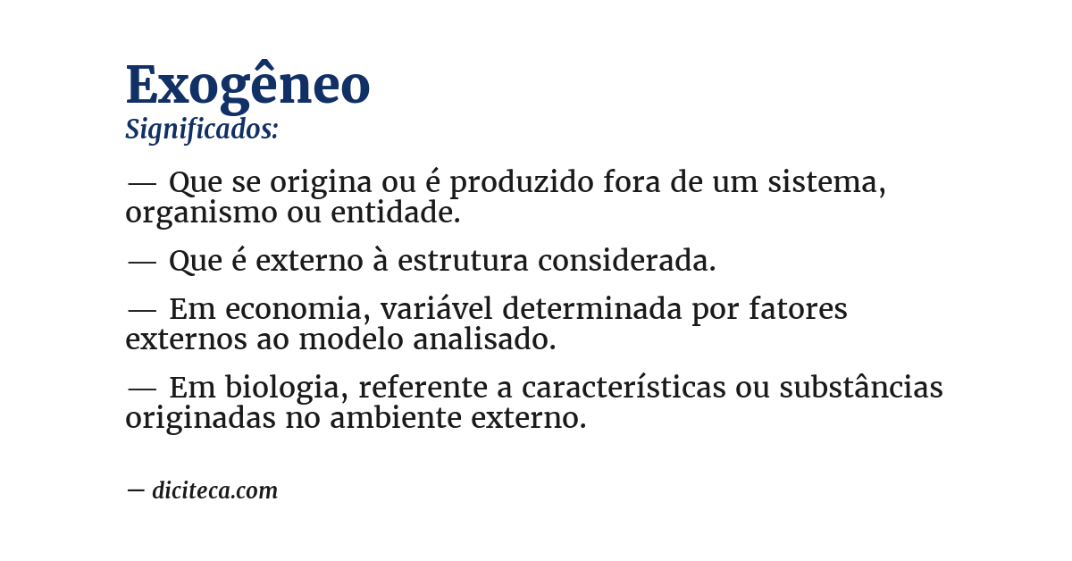 Significado de exogêneo