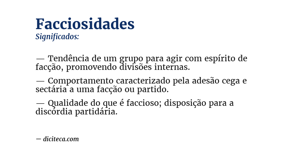 Significado de facciosidades