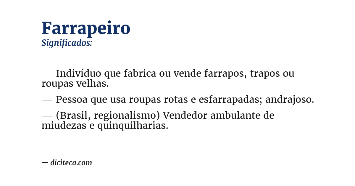 Significado de farrapeiro