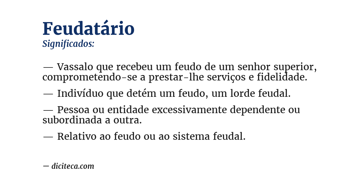 Significado de feudatário